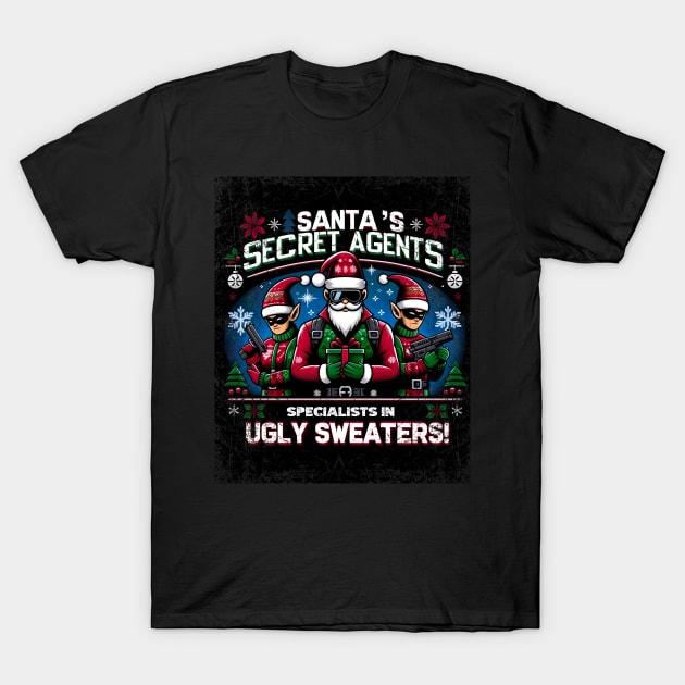 Santas Secret Agents T-Shirt by Merch Manias